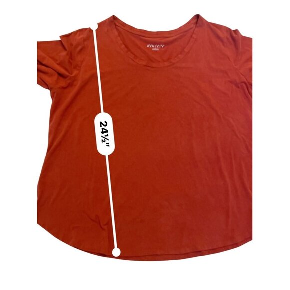 Ava & Viv Rust Knit top Shirt Womens Plus Size 2X Casual Pull Over comfy soft - Picture 3 of 6